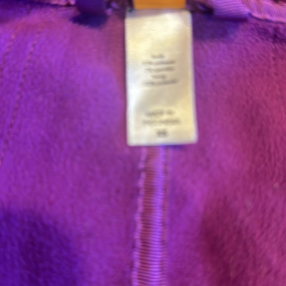 Lucy utility black and purple lining jacket w zipper & 2 front pockets and hood - Picture 6 of 9